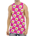 Pink Fried Eggs Pattern Print Men's Muscle Tank Top