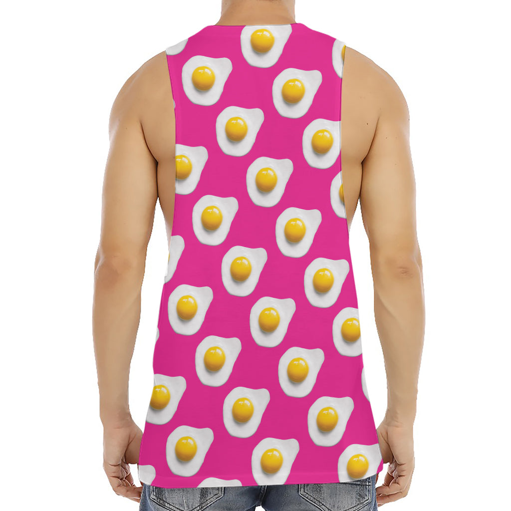 Pink Fried Eggs Pattern Print Men's Muscle Tank Top
