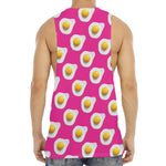 Pink Fried Eggs Pattern Print Men's Muscle Tank Top