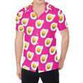 Pink Fried Eggs Pattern Print Men's Shirt