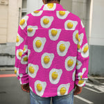 Pink Fried Eggs Pattern Print Men's Shirt Jacket