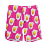 Pink Fried Eggs Pattern Print Men's Sports Shorts