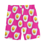 Pink Fried Eggs Pattern Print Men's Sports Shorts