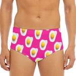 Pink Fried Eggs Pattern Print Men's Triangle Swim Briefs
