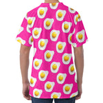Pink Fried Eggs Pattern Print Men's Velvet T-Shirt