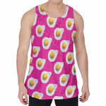 Pink Fried Eggs Pattern Print Men's Velvet Tank Top