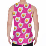 Pink Fried Eggs Pattern Print Men's Velvet Tank Top