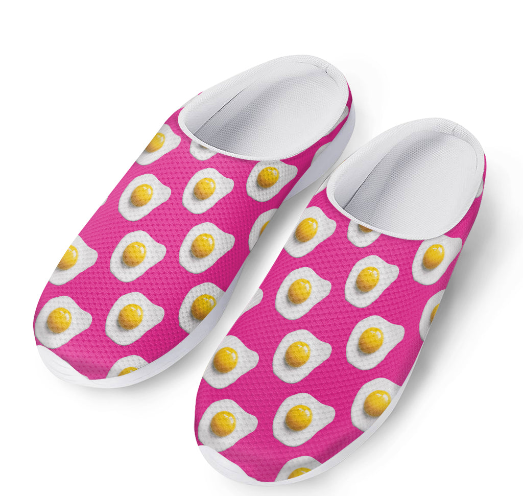 Pink Fried Eggs Pattern Print Mesh Casual Shoes