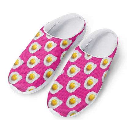 Pink Fried Eggs Pattern Print Mesh Casual Shoes