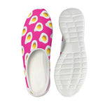 Pink Fried Eggs Pattern Print Mesh Casual Shoes