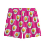 Pink Fried Eggs Pattern Print Mesh Shorts