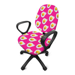 Pink Fried Eggs Pattern Print Office Chair Cover