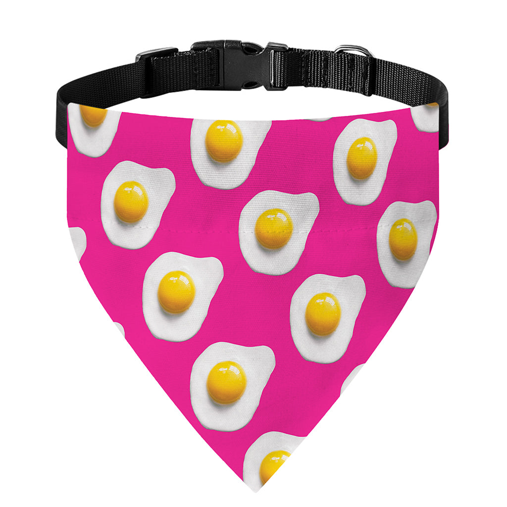 Pink Fried Eggs Pattern Print Over The Collar Dog Bandana