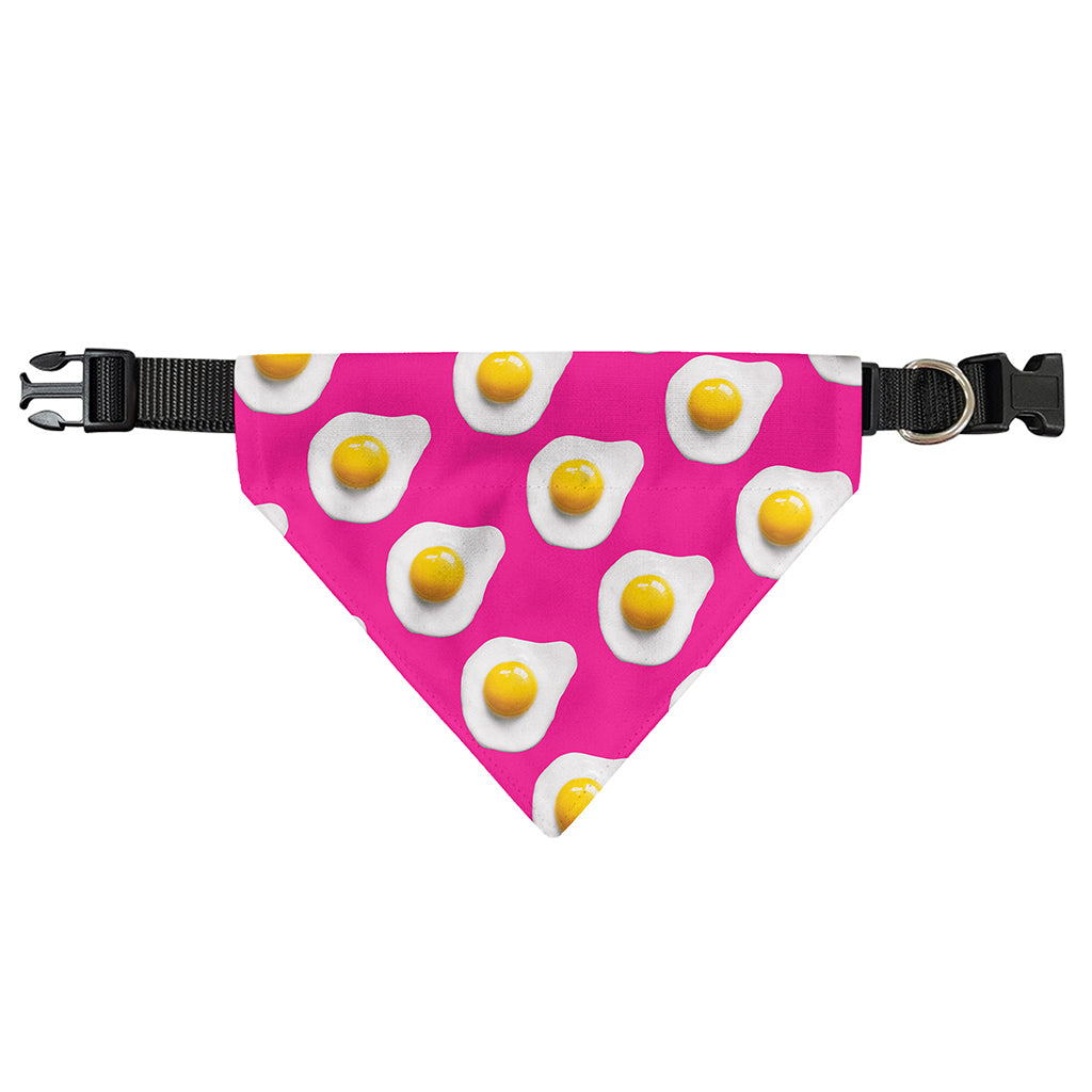 Pink Fried Eggs Pattern Print Over The Collar Dog Bandana