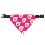 Pink Fried Eggs Pattern Print Over The Collar Dog Bandana