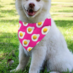 Pink Fried Eggs Pattern Print Over The Collar Dog Bandana