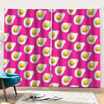 Pink Fried Eggs Pattern Print Pencil Pleat Curtains