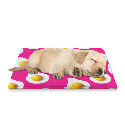 Pink Fried Eggs Pattern Print Pet Cooling Mat Cover