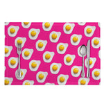 Pink Fried Eggs Pattern Print Placemat
