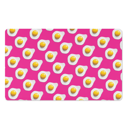 Pink Fried Eggs Pattern Print Polyester Doormat