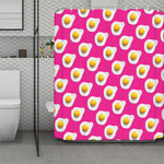 Pink Fried Eggs Pattern Print Polyester Shower Curtain