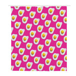 Pink Fried Eggs Pattern Print Polyester Shower Curtain