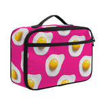 Pink Fried Eggs Pattern Print Portable Lunch Bag