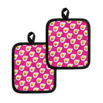 Pink Fried Eggs Pattern Print Pot Holders