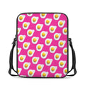 Pink Fried Eggs Pattern Print Rectangular Crossbody Bag
