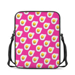 Pink Fried Eggs Pattern Print Rectangular Crossbody Bag