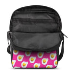 Pink Fried Eggs Pattern Print Rectangular Crossbody Bag