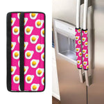 Pink Fried Eggs Pattern Print Refrigerator Handle Covers