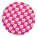 Pink Fried Eggs Pattern Print Round Blanket
