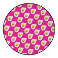 Pink Fried Eggs Pattern Print Round Floor Mat