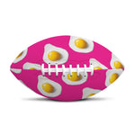 Pink Fried Eggs Pattern Print Rugby Ball