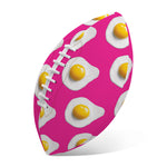 Pink Fried Eggs Pattern Print Rugby Ball