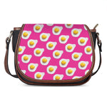 Pink Fried Eggs Pattern Print Saddle Bag