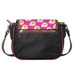 Pink Fried Eggs Pattern Print Saddle Bag
