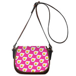 Pink Fried Eggs Pattern Print Saddle Bag