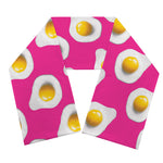 Pink Fried Eggs Pattern Print Scarf