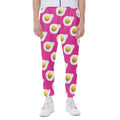 Pink Fried Eggs Pattern Print Joggers