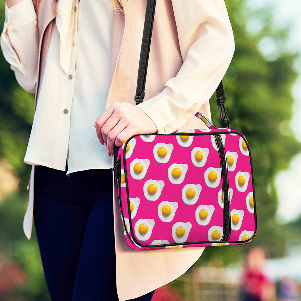 Pink Fried Eggs Pattern Print Shoulder Strap Bible Bag