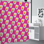 Pink Fried Eggs Pattern Print Shower Curtain