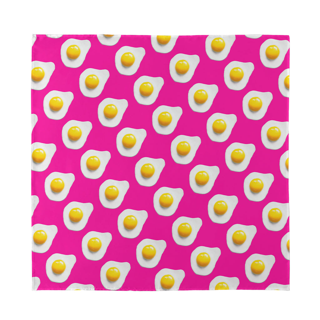 Pink Fried Eggs Pattern Print Silk Bandana