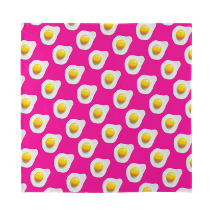 Pink Fried Eggs Pattern Print Silk Bandana