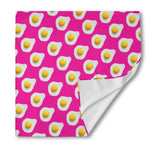 Pink Fried Eggs Pattern Print Silk Bandana