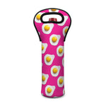 Pink Fried Eggs Pattern Print Single Neoprene Wine Tote