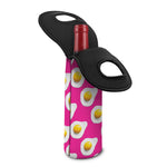 Pink Fried Eggs Pattern Print Single Neoprene Wine Tote