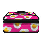 Pink Fried Eggs Pattern Print Small Lunch Bag