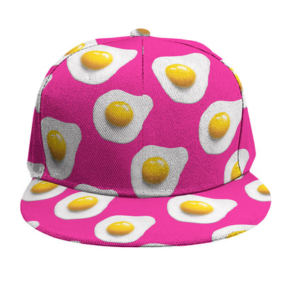 Pink Fried Eggs Pattern Print Snapback Cap